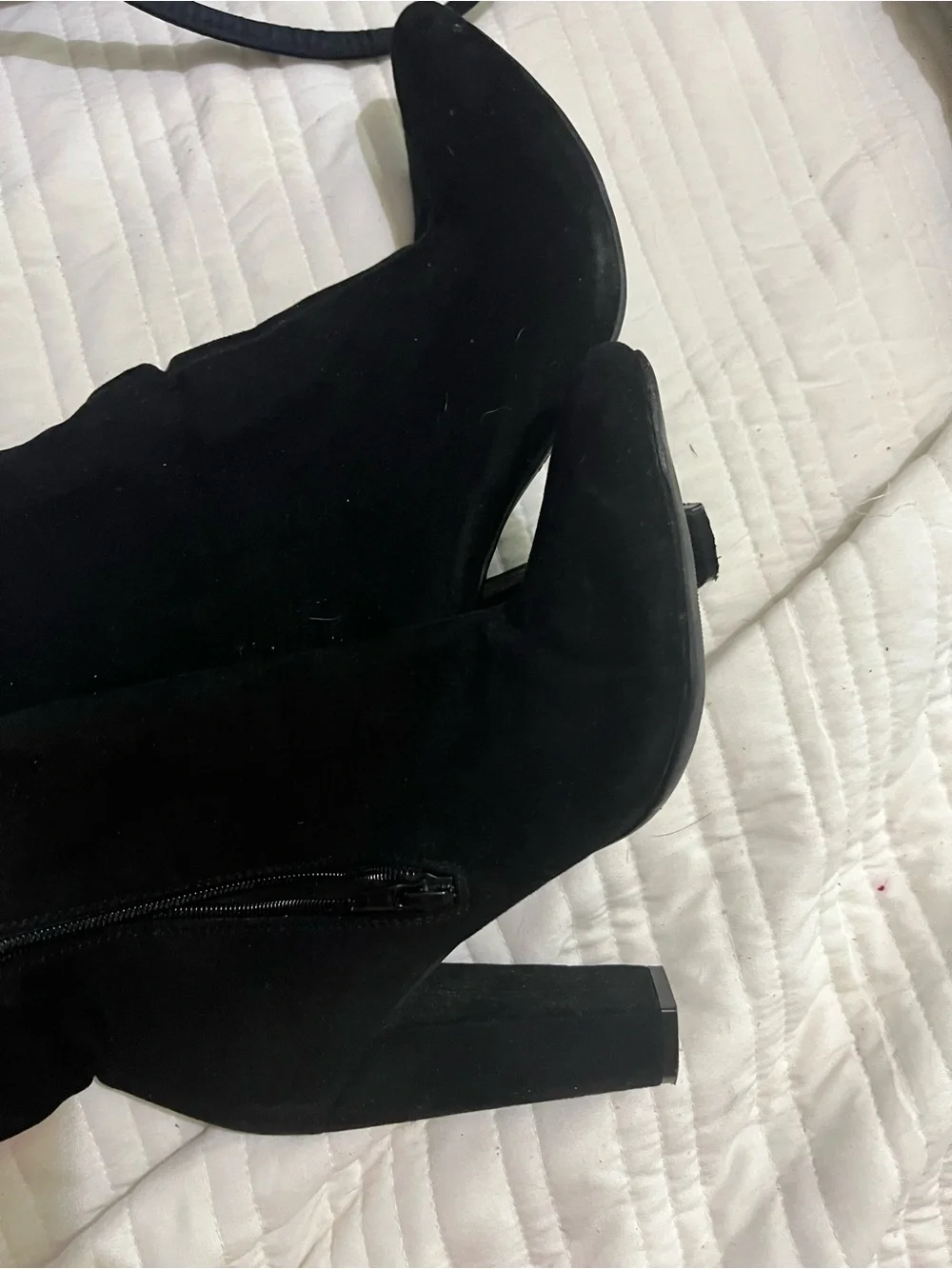 BAMBOO Black Over-the-Knee Block Heel Boots